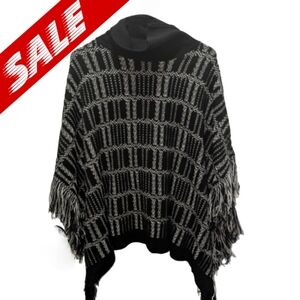 Black and Grey BOHO Striped Oversized Batwing  Poncho NEW!!!!